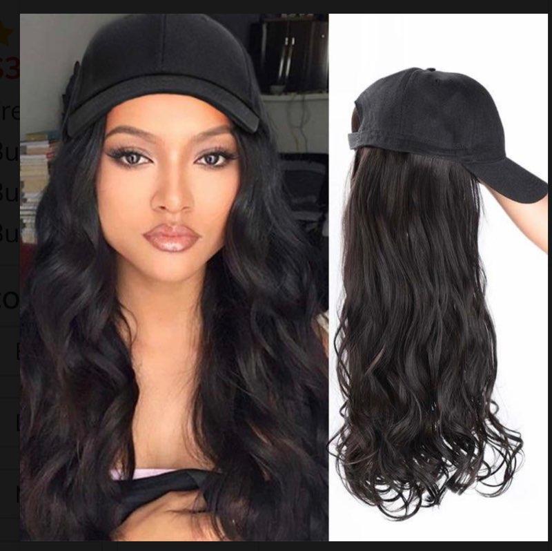 Cap Wig Black or White With stitch